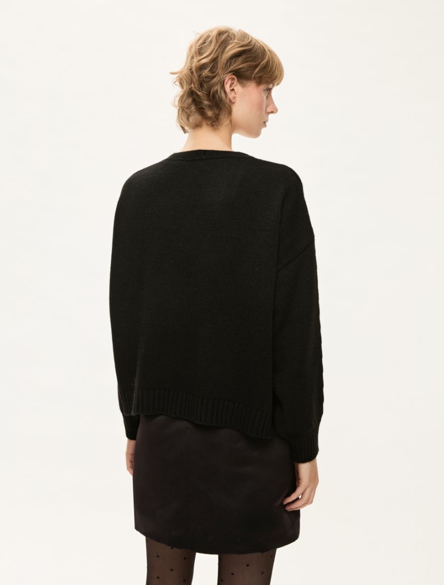 Boxy cardigan - BLACK - Iblues - 2