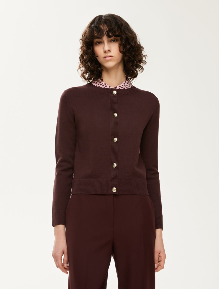 Straight cardigan - BORDEAUX - Iblues - 4