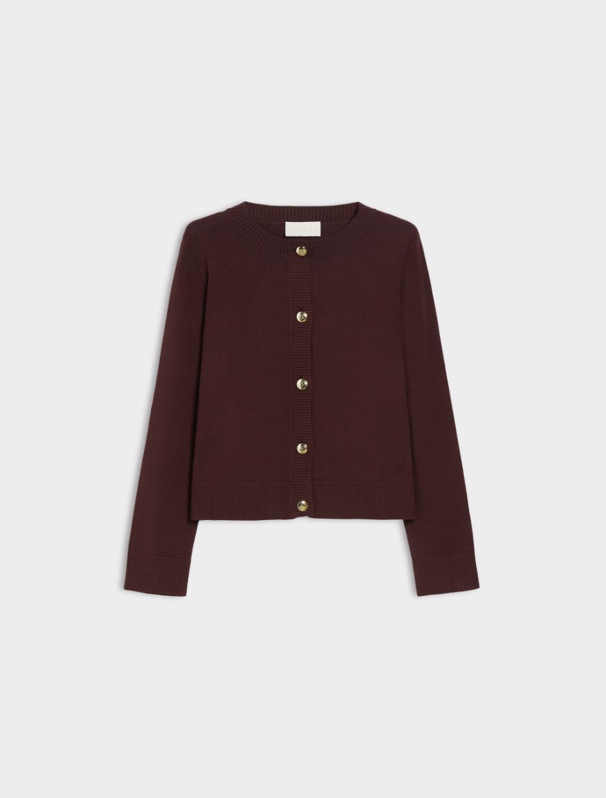 Straight cardigan - BORDEAUX - Iblues - 5