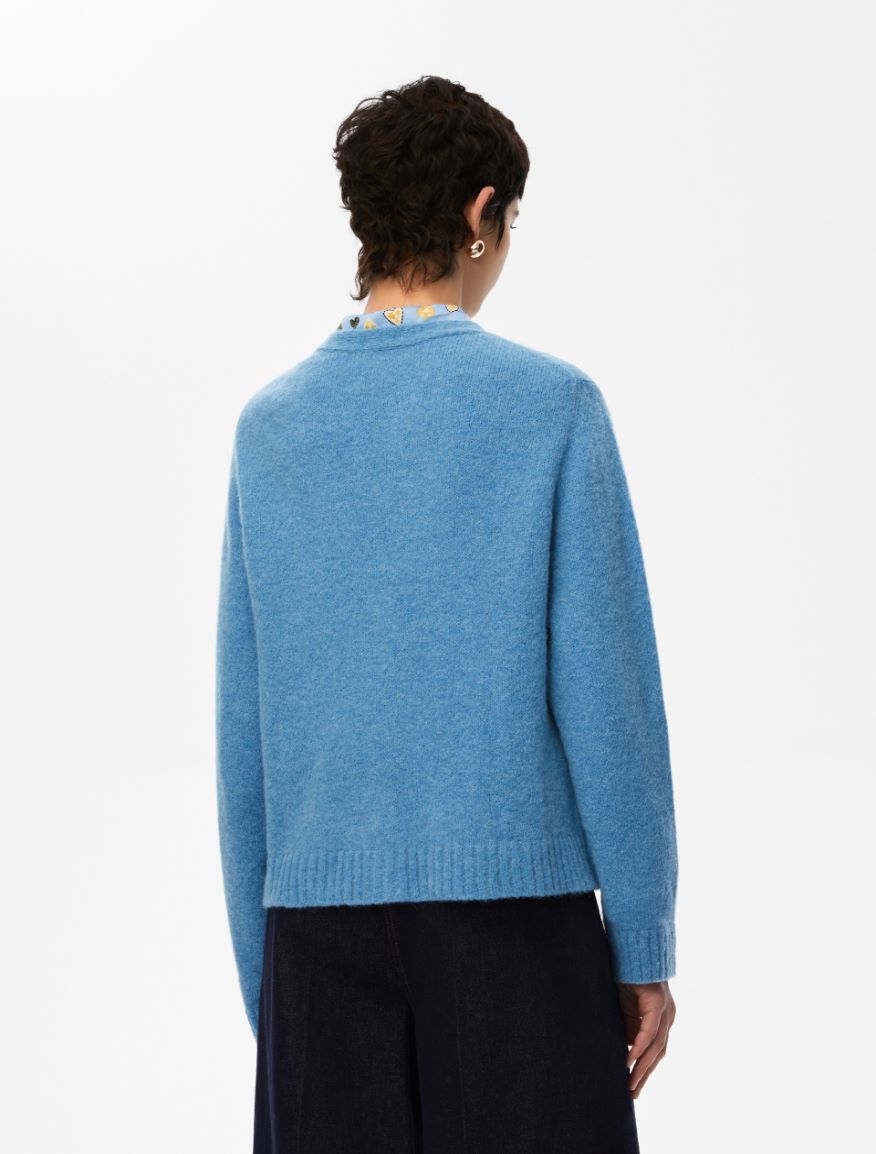 Alpaca-blend cardigan - TURQUOISE - Iblues - 2