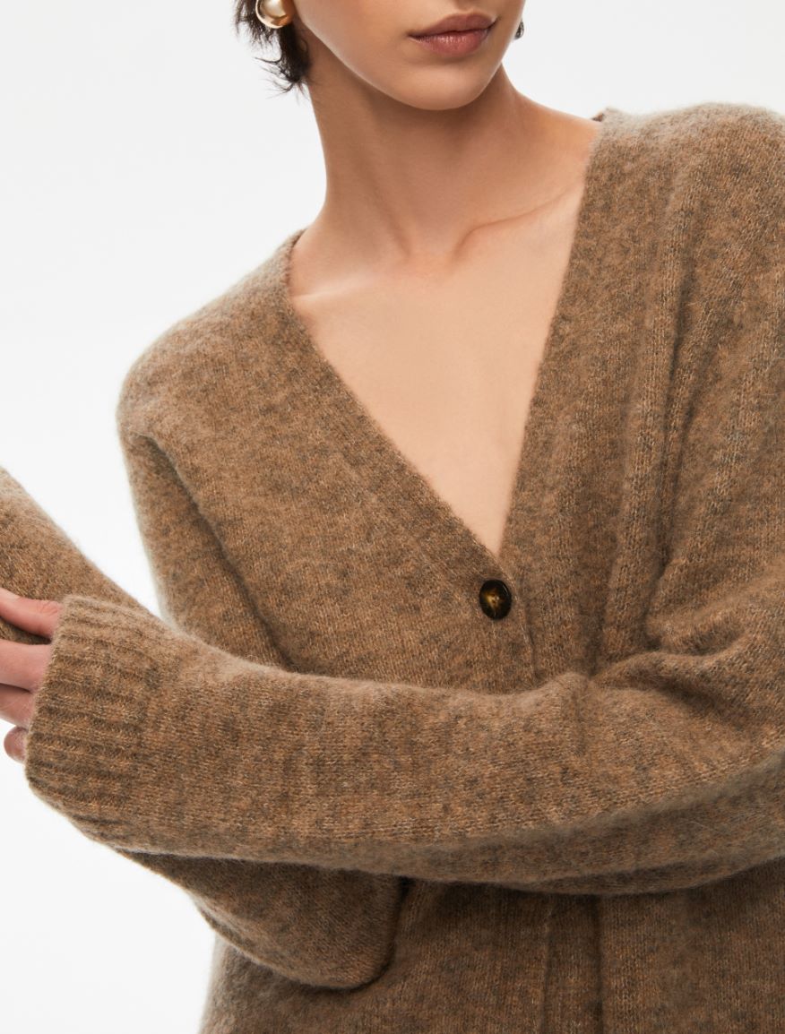 Alpaca-blend cardigan - NUT - Iblues - 3