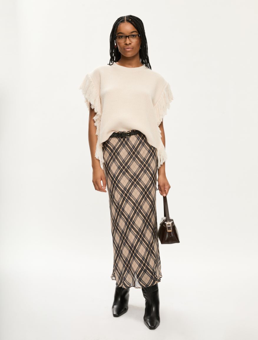 Fringed gilet - CREAM - Iblues - 4