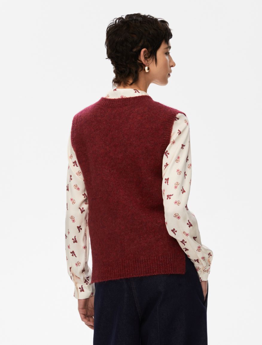 Alpaca-blend gilet - BORDEAUX - Iblues - 2