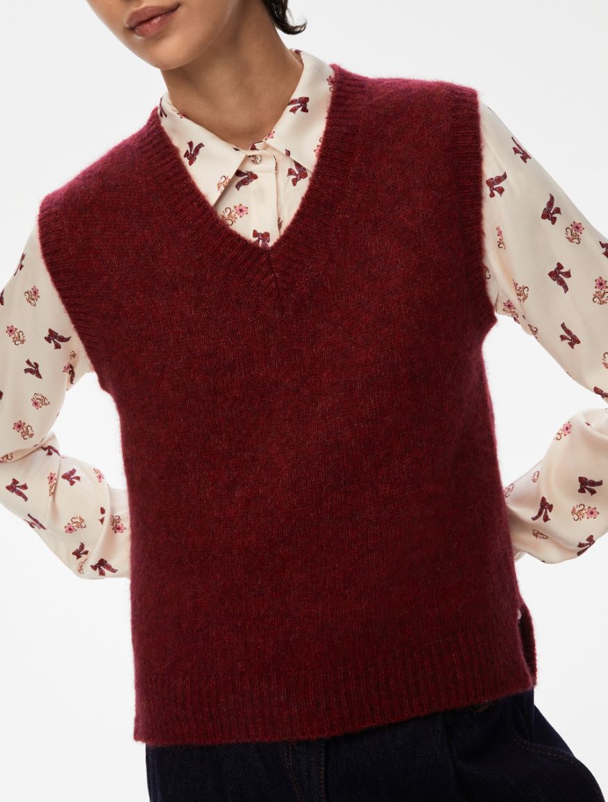 Alpaca-blend gilet - BORDEAUX - Iblues - 3