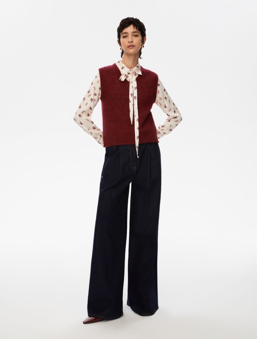 Alpaca-blend gilet - BORDEAUX - Iblues - 4