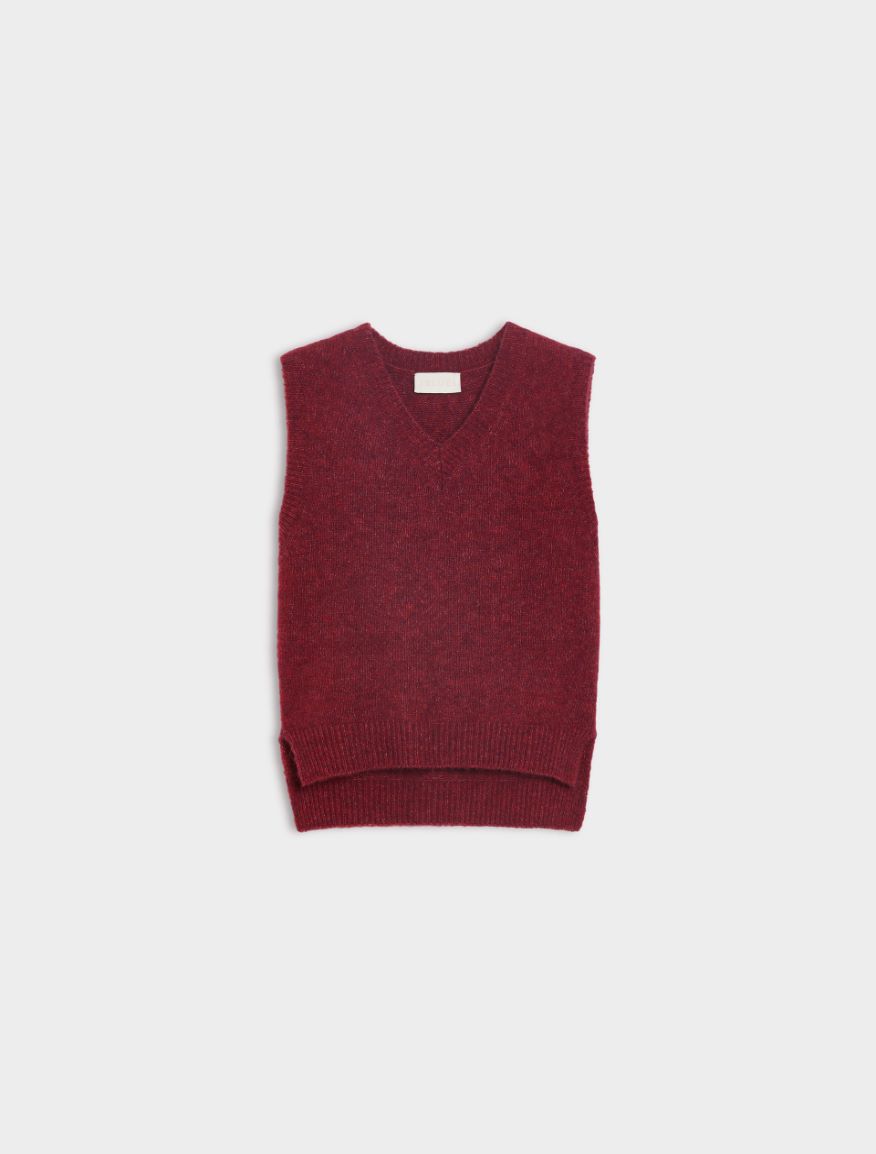Alpaca-blend gilet - BORDEAUX - Iblues - 5