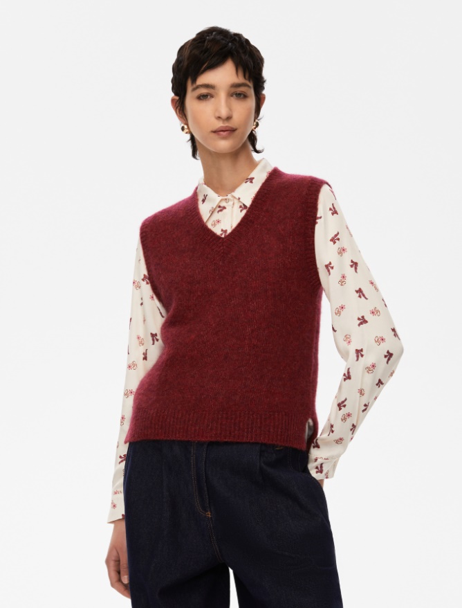 Alpaca-blend gilet - BORDEAUX - Iblues