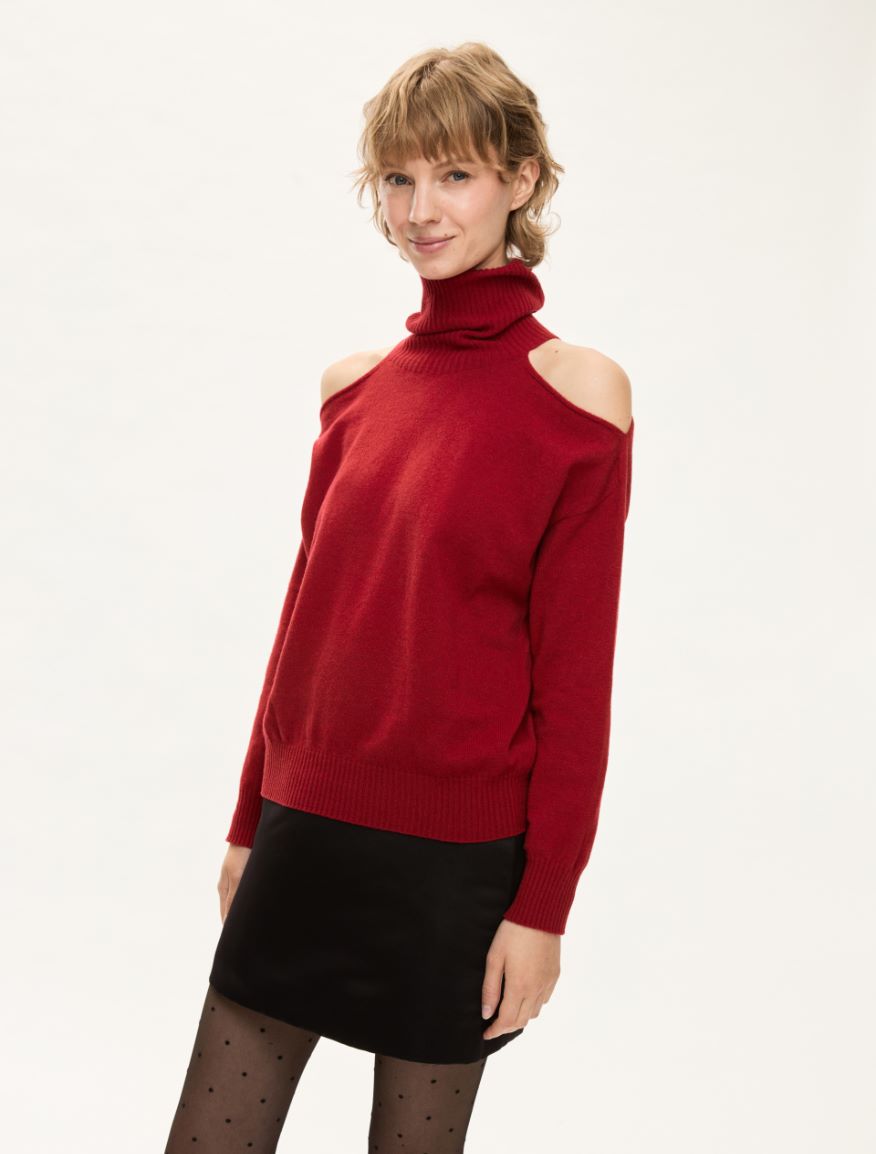 Cashmere-blend sweater - RED - Iblues
