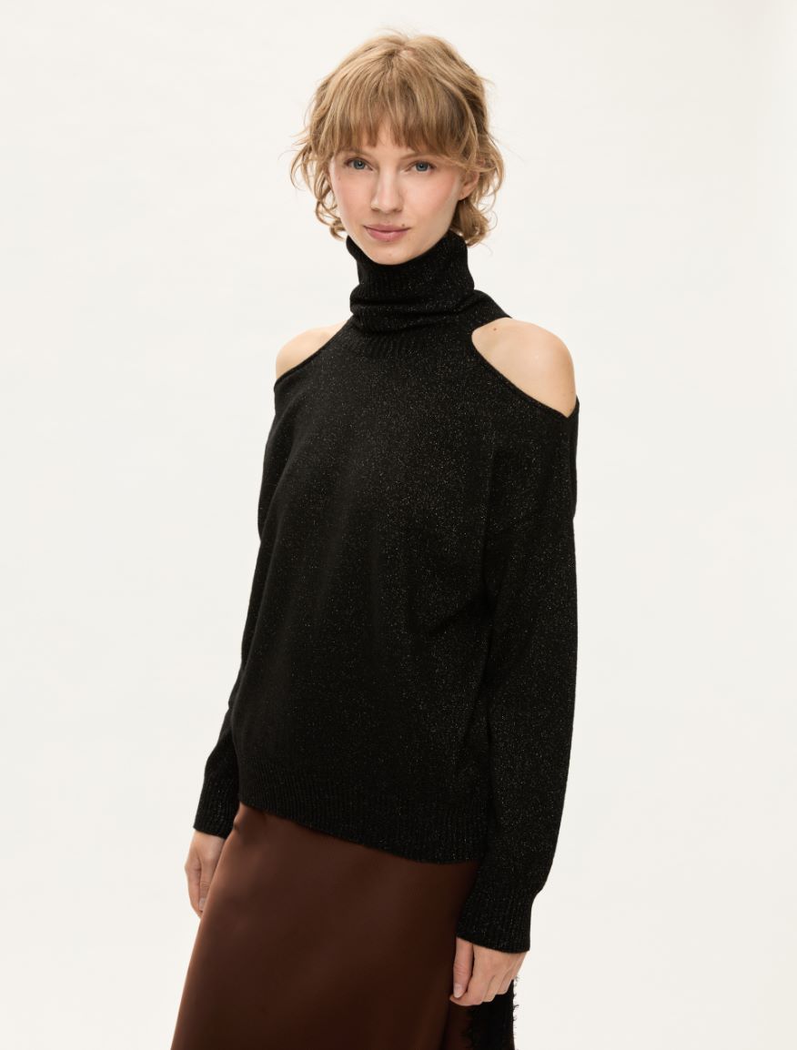 Cashmere-blend sweater - BLACK - Iblues