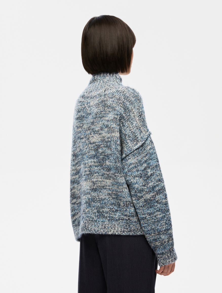 High-neck sweater - NAVY - Iblues - 2
