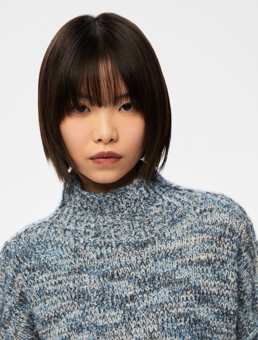 High-neck sweater - NAVY - Iblues - 3