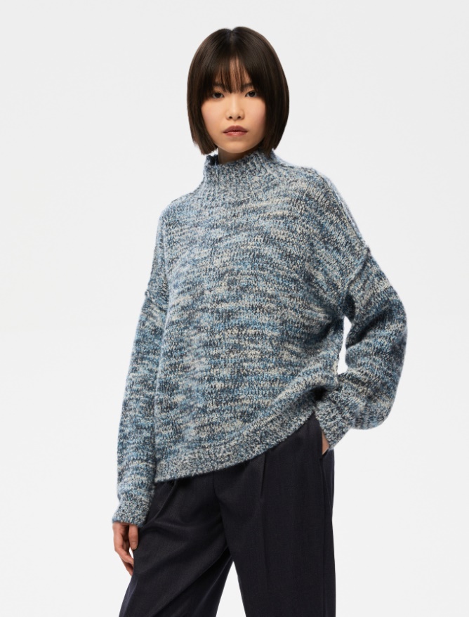 High-neck sweater - NAVY - Iblues