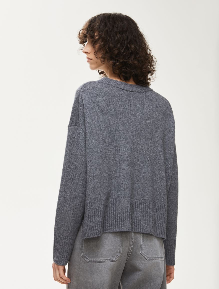 Cashmere blend sweater - MELANGE GREY - Iblues - 2