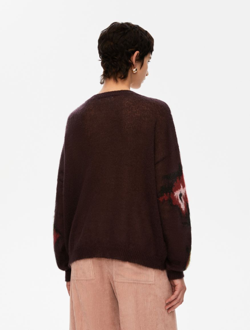 Mohair-blend sweater - BORDEAUX - Iblues - 2