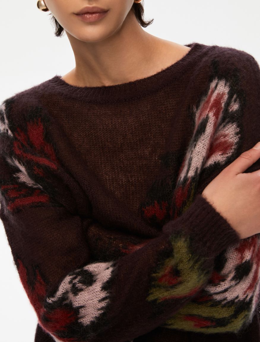Mohair-blend sweater - BORDEAUX - Iblues