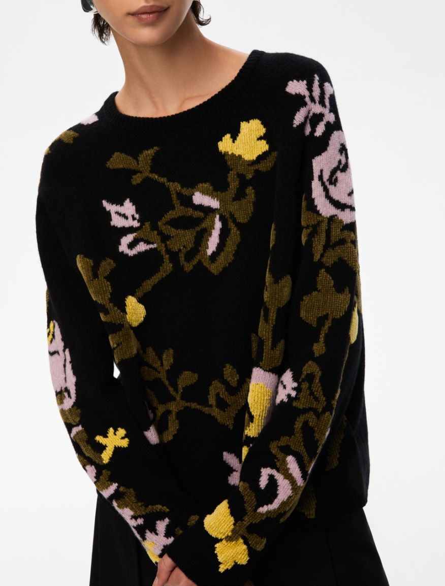 Inlay-knit sweater - BLACK - Iblues - 3