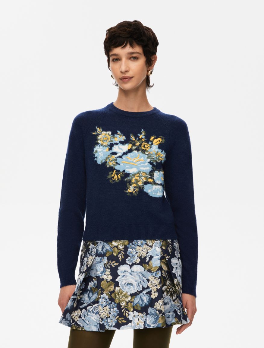 Embroidered sweater - NAVY - Iblues - 4