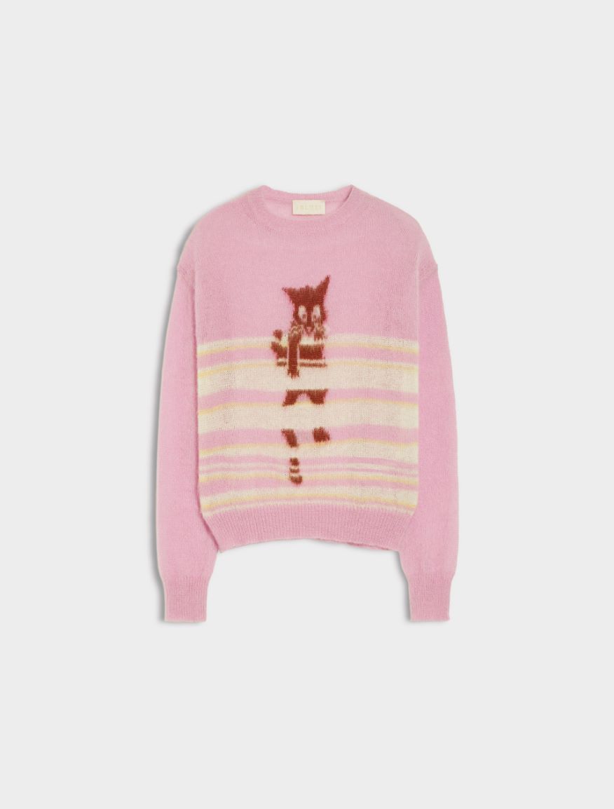 Inlay-knit sweater - PINK - Iblues - 5