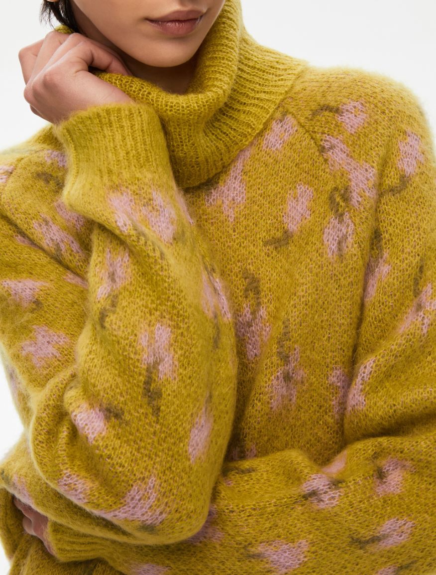 High-neck sweater - OIL GREEN - Iblues