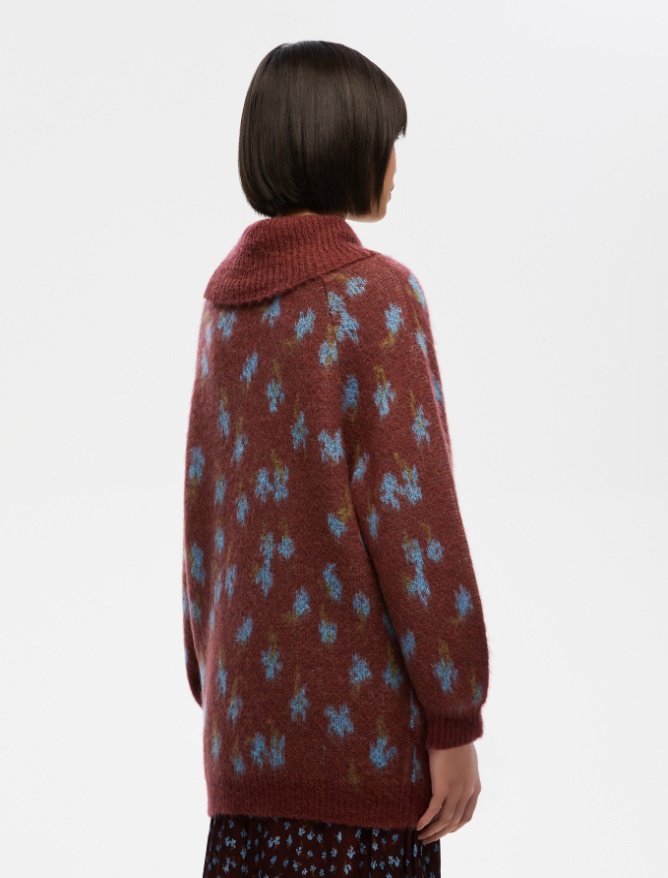 High-neck sweater - WINE RED