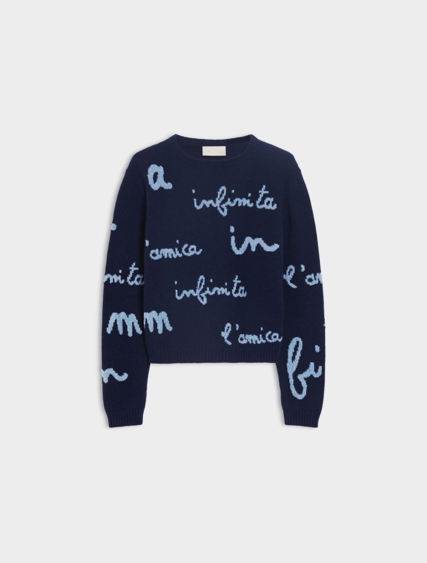 Inlay-knit sweater - NAVY - Iblues - 5