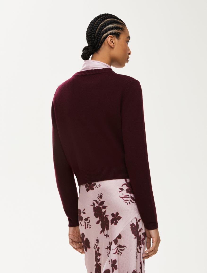 Cashmere-blend sweater - BORDEAUX - Iblues - 2