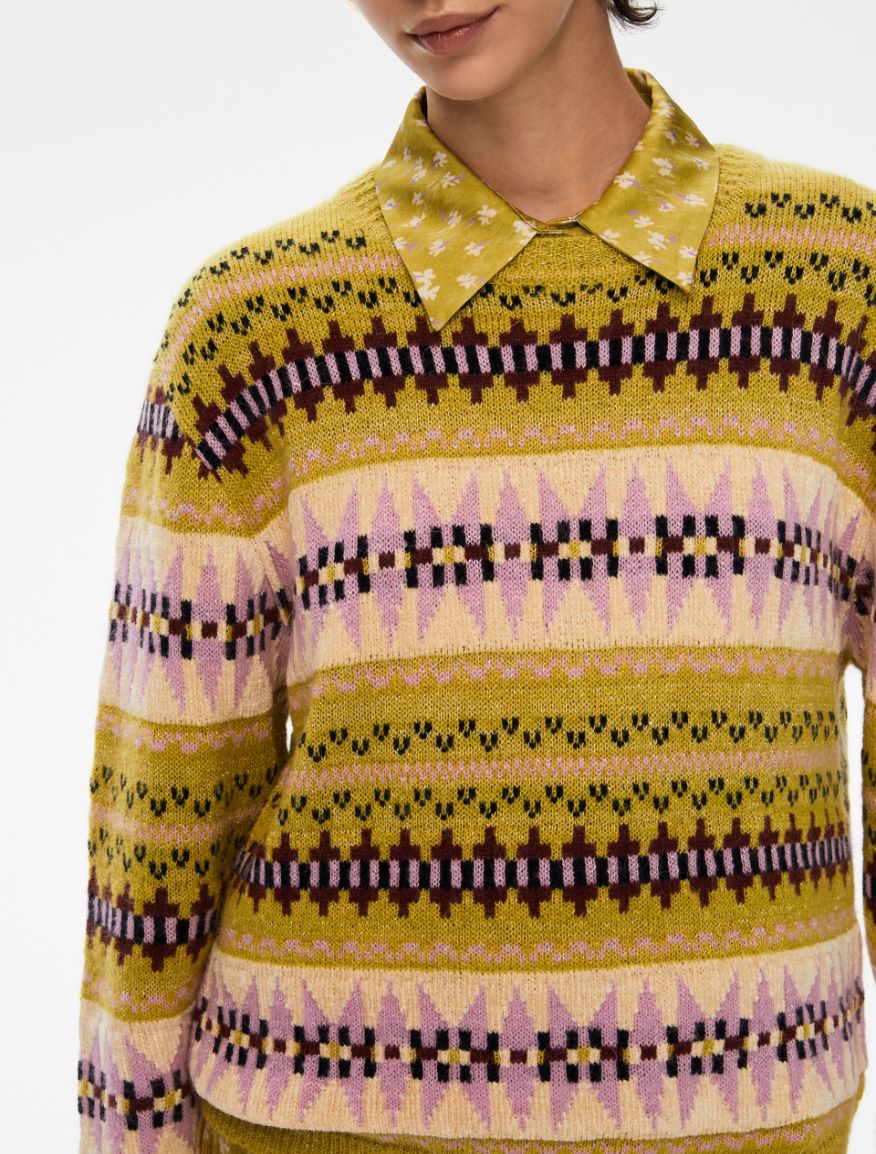 Relaxed-fit sweater - OIL GREEN - Iblues - 3