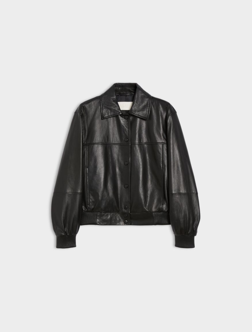 Nappa leather bomber jacket - BLACK - Iblues - 6