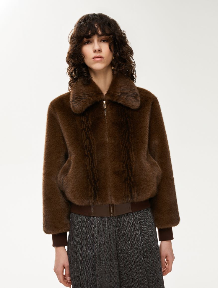 Relaxed-fit bomber jacket - BROWN - Iblues - 4