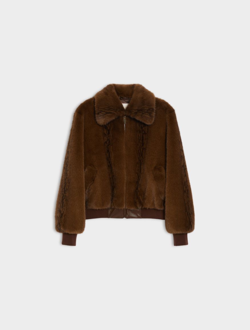 Relaxed-fit bomber jacket - BROWN - Iblues - 6