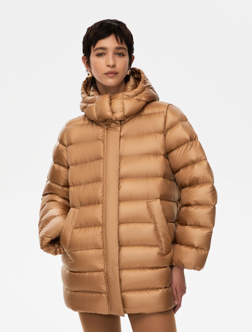 Egg-shaped down jacket - CAMEL - Iblues