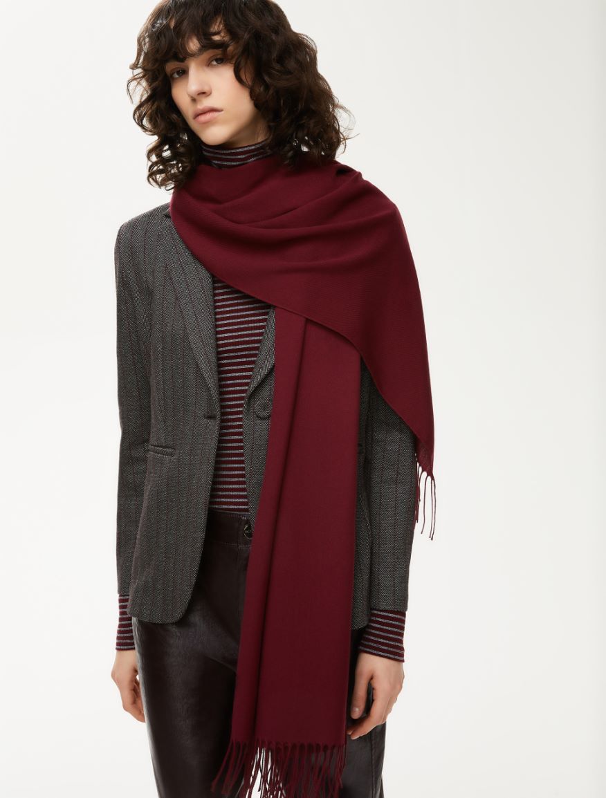 Fringed scarf - DARK RED - Iblues - 3