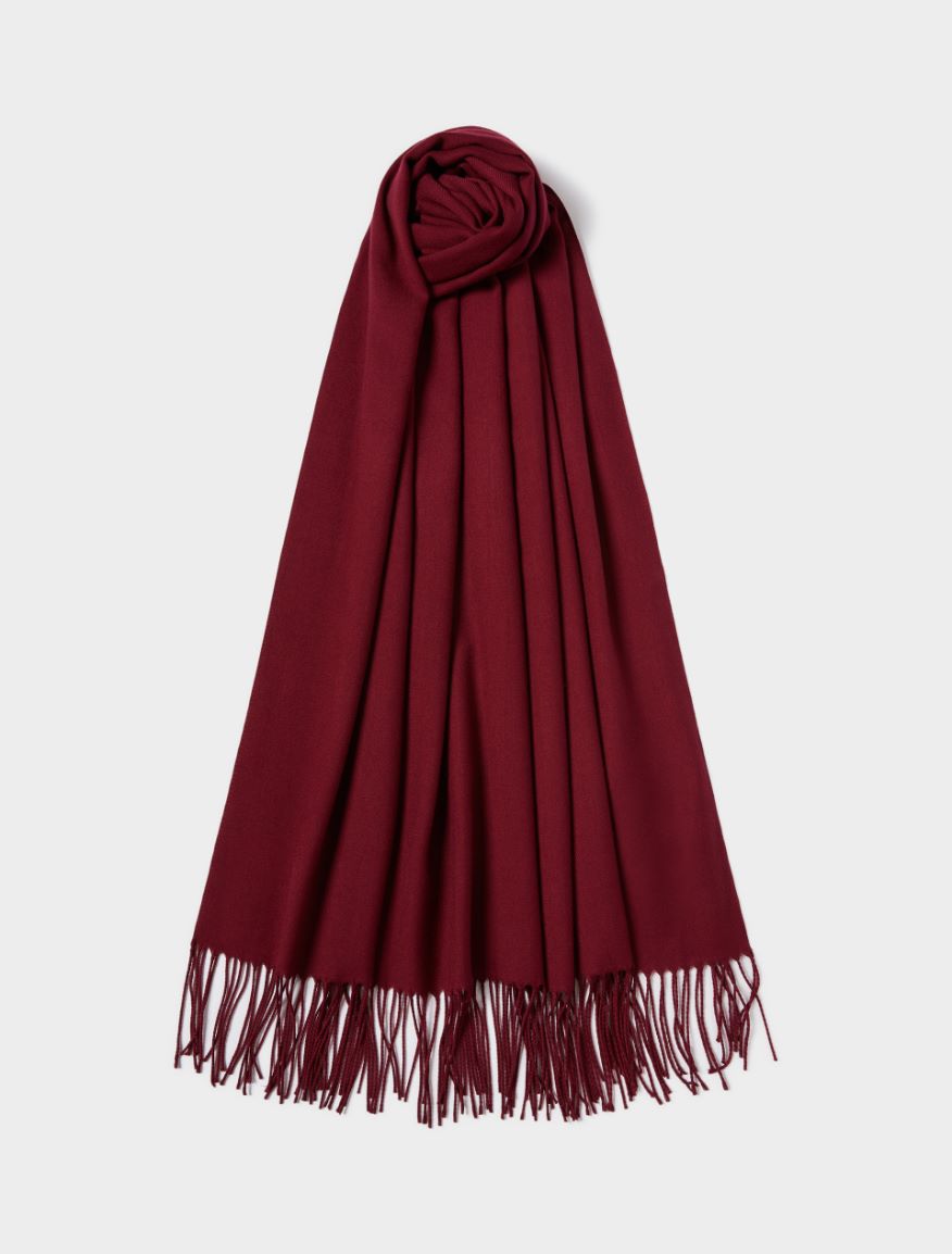 Fringed scarf - DARK RED - Iblues