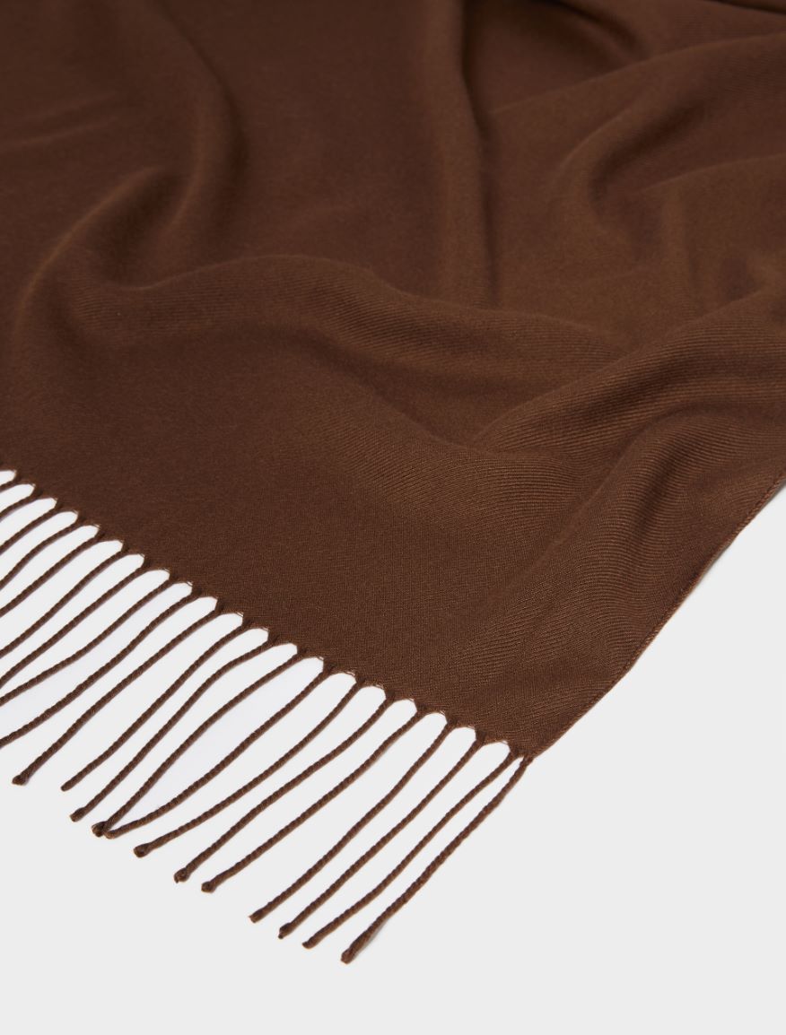 Fringed scarf - CHOCOLATE - Iblues - 2