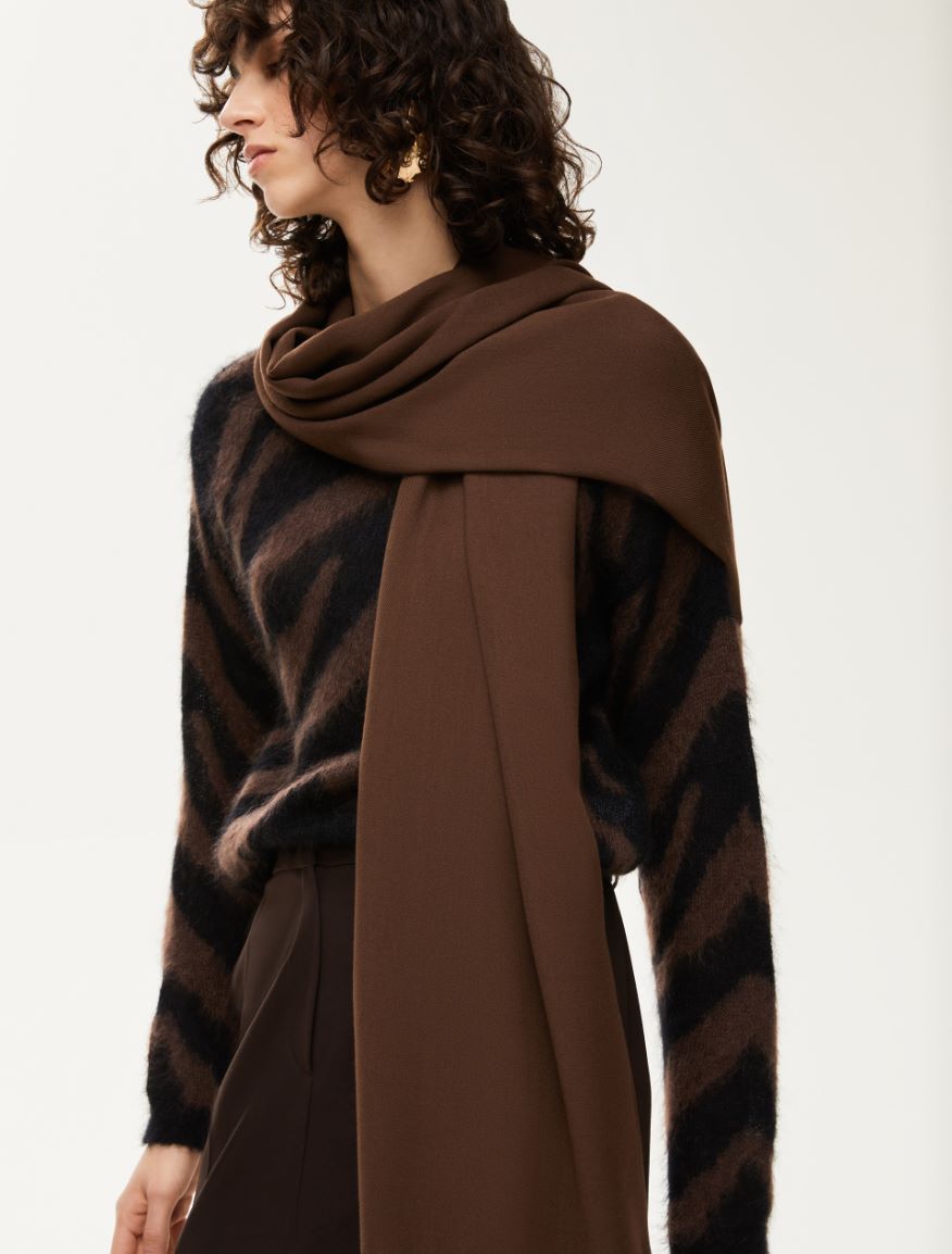 Fringed scarf - CHOCOLATE - Iblues - 3
