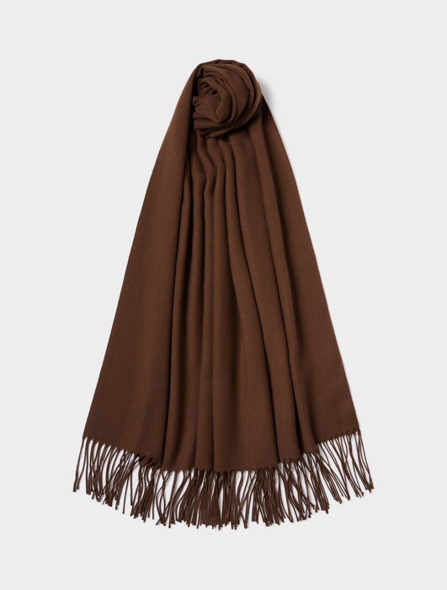 Fringed scarf - CHOCOLATE - Iblues