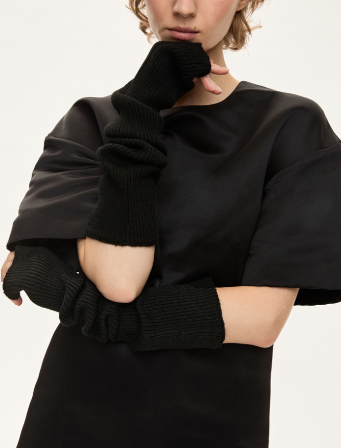 Rib-knit wool-blend yarn arm - 