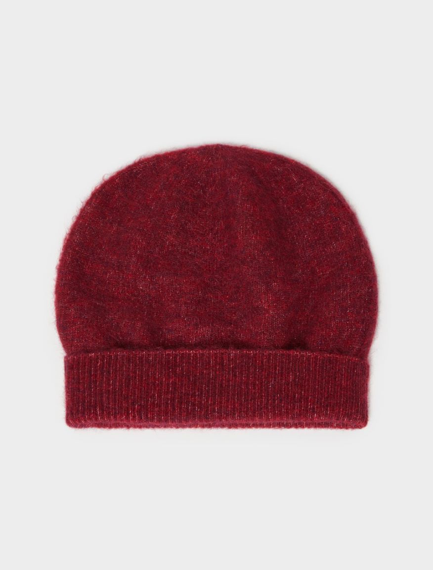 Alpaca-blend beanie hat - BORDEAUX - Iblues
