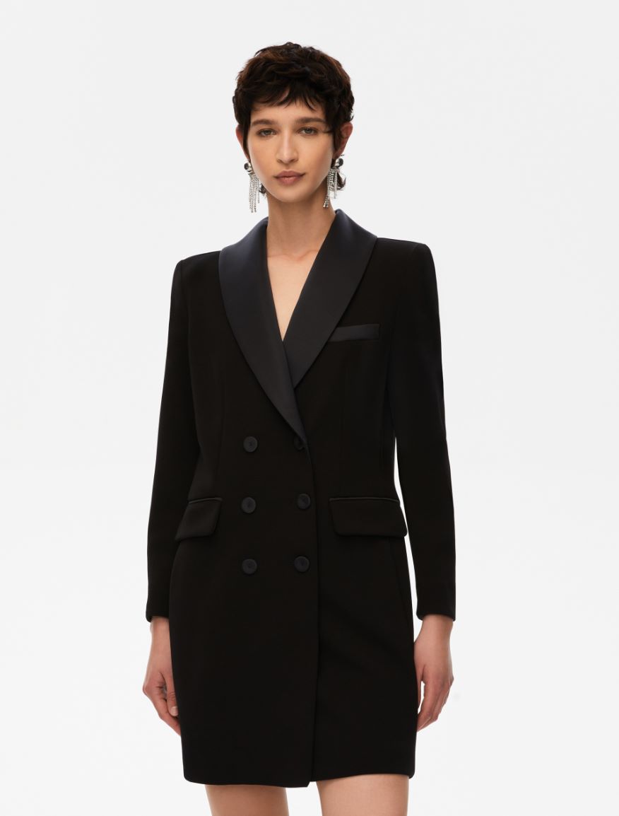 Double-breasted dress - BLACK - Iblues
