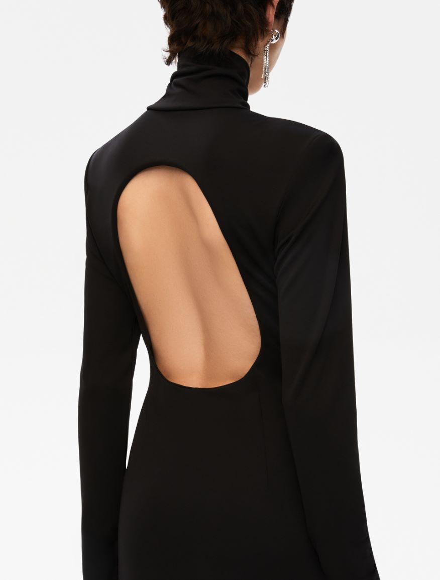 Polo-neck dress - BLACK - Iblues - 3