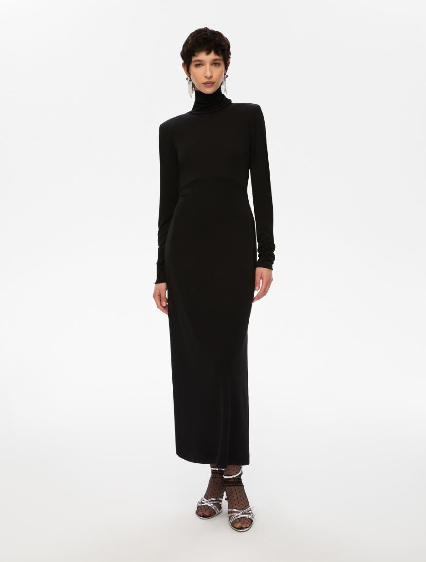Polo-neck dress - BLACK - Iblues