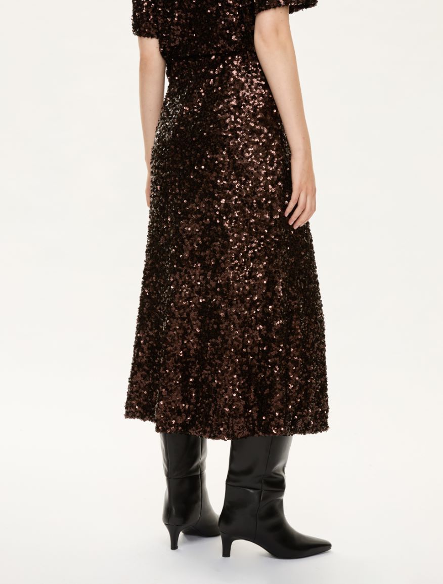 Sequin skirt - BROWN - Iblues - 2