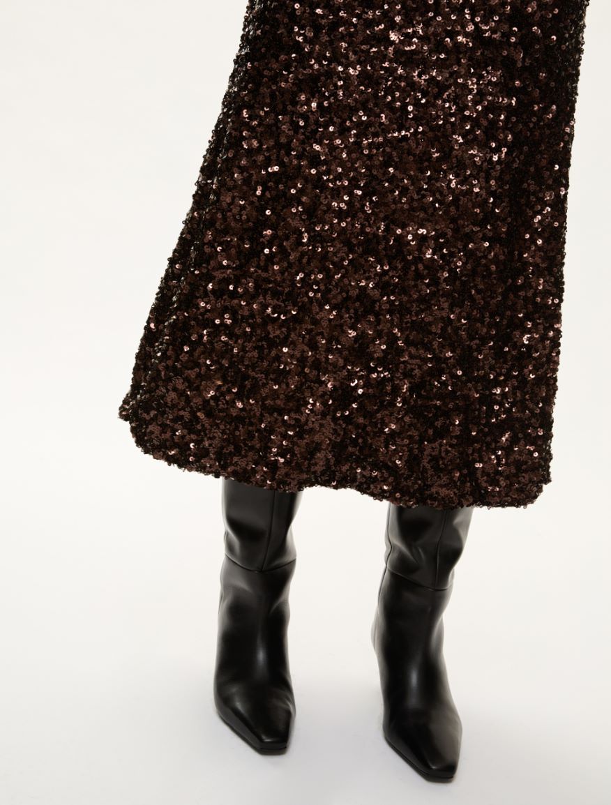 Sequin skirt - BROWN - Iblues - 3