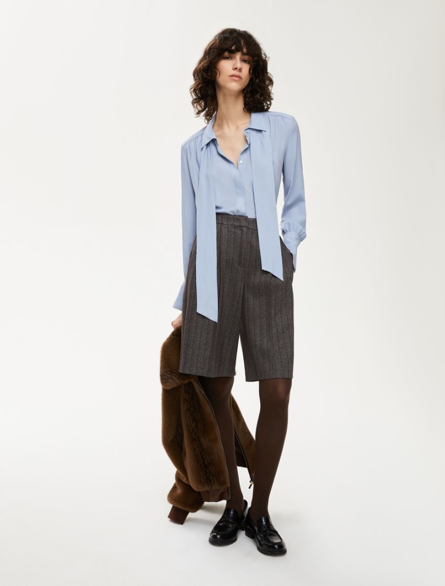Relaxed-fit Bermuda shorts - DARK BROWN - Iblues - 4