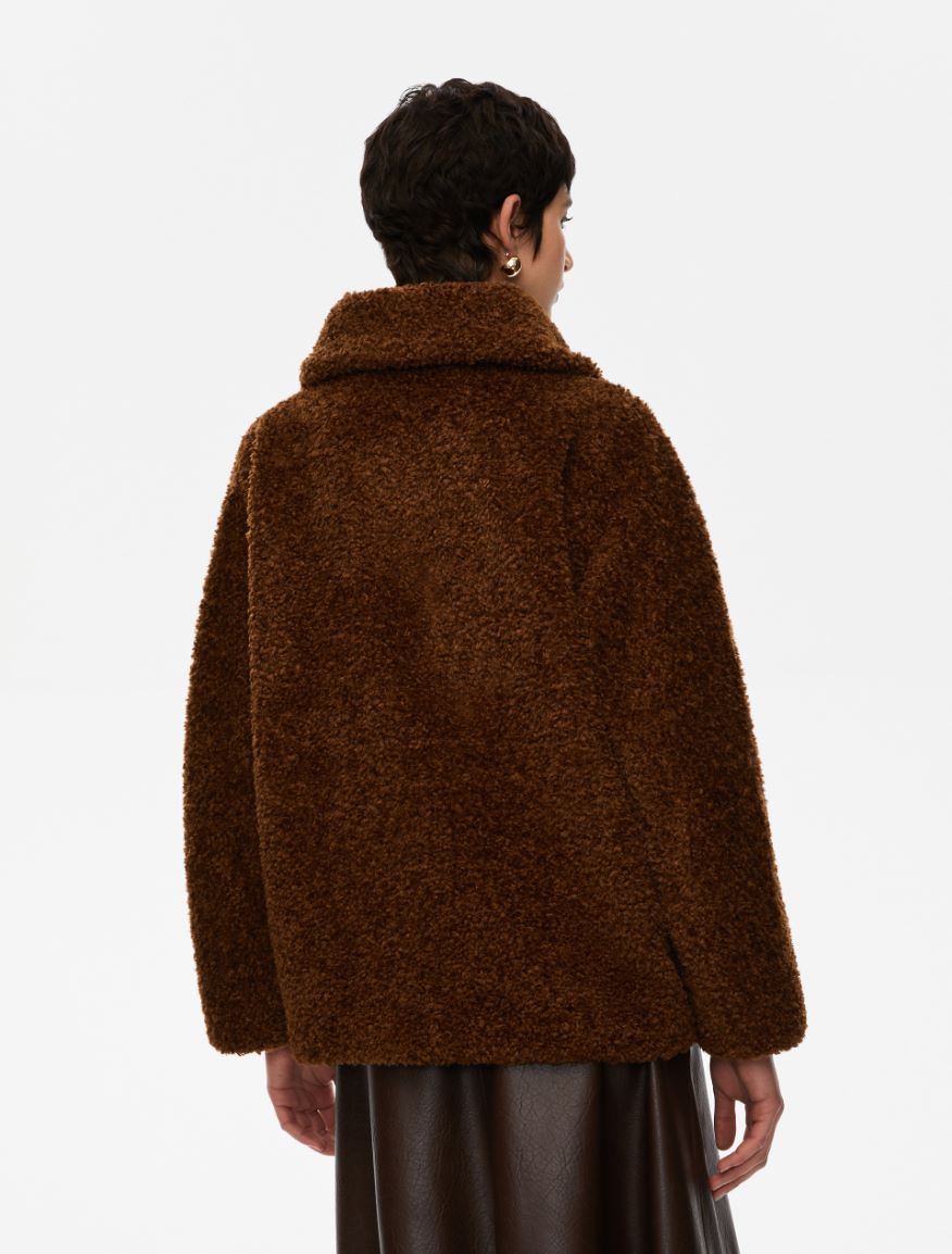 Bouclé jacket - BROWN - Iblues - 2