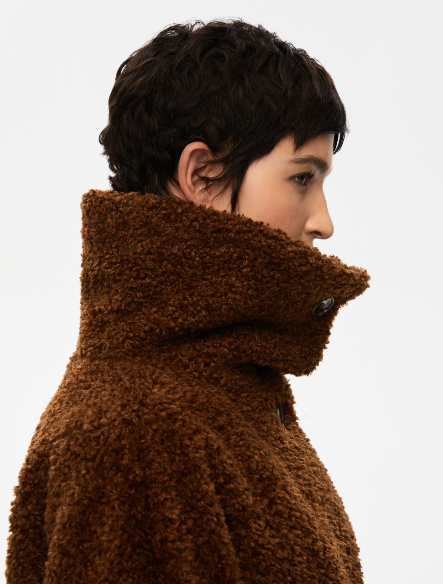 Bouclé jacket - BROWN - Iblues - 3