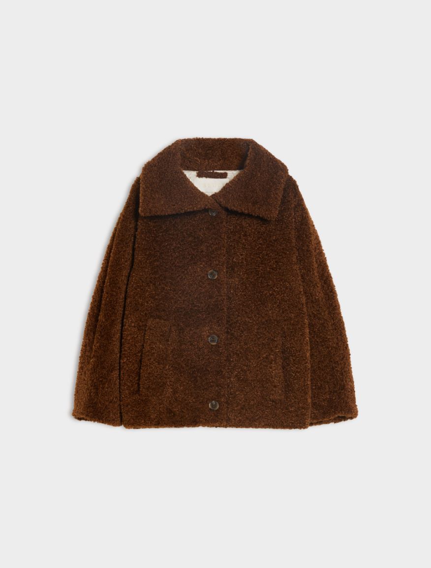 Bouclé jacket - BROWN - Iblues - 5