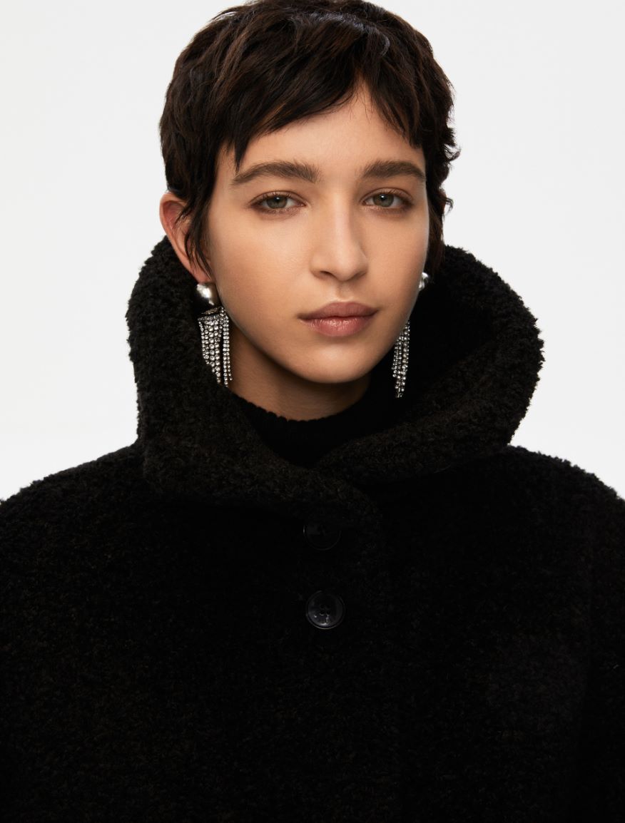 Bouclé jacket - BLACK - Iblues - 3