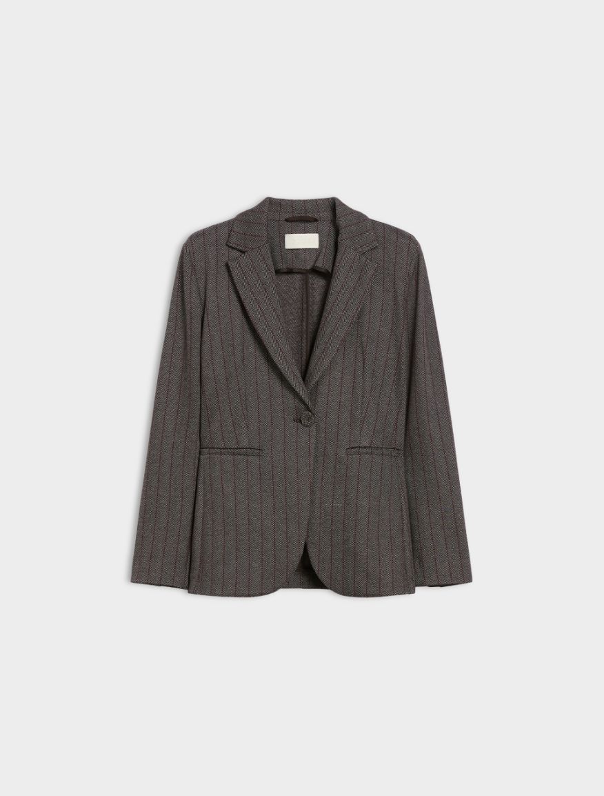 Jacquard blazer - DARK BROWN - Iblues - 5