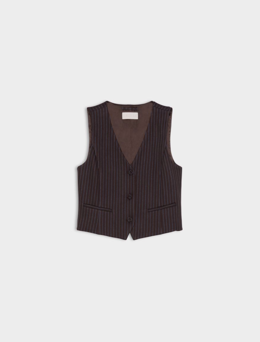 Fitted gilet - BROWN - Iblues - 5